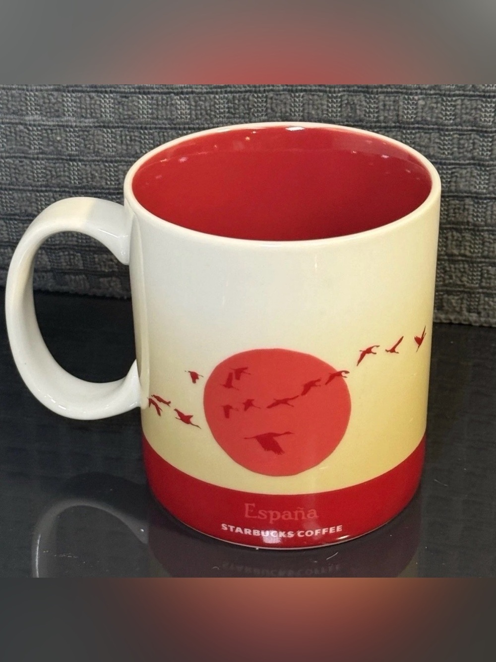 Starbucks Collector Series Spain Mug White Red Beige 16 fl oz EUC - Picture 3 of 8